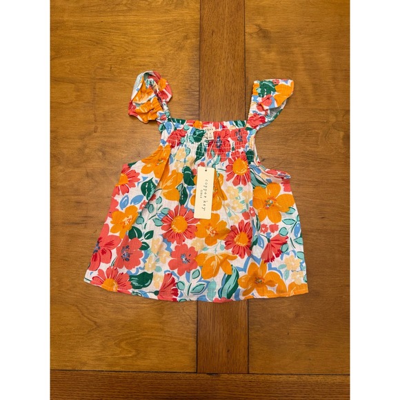 Copper Key Other - Copper Key Girls Floral Smocked Tank Top Ruffle Straps Multi Color Size 7 NEW